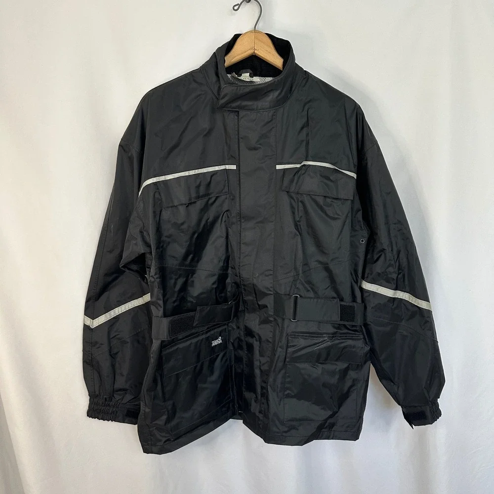 Tour Master Riding Apparel Motorcycle Jacket‎ Black Reflective Men's Size Large